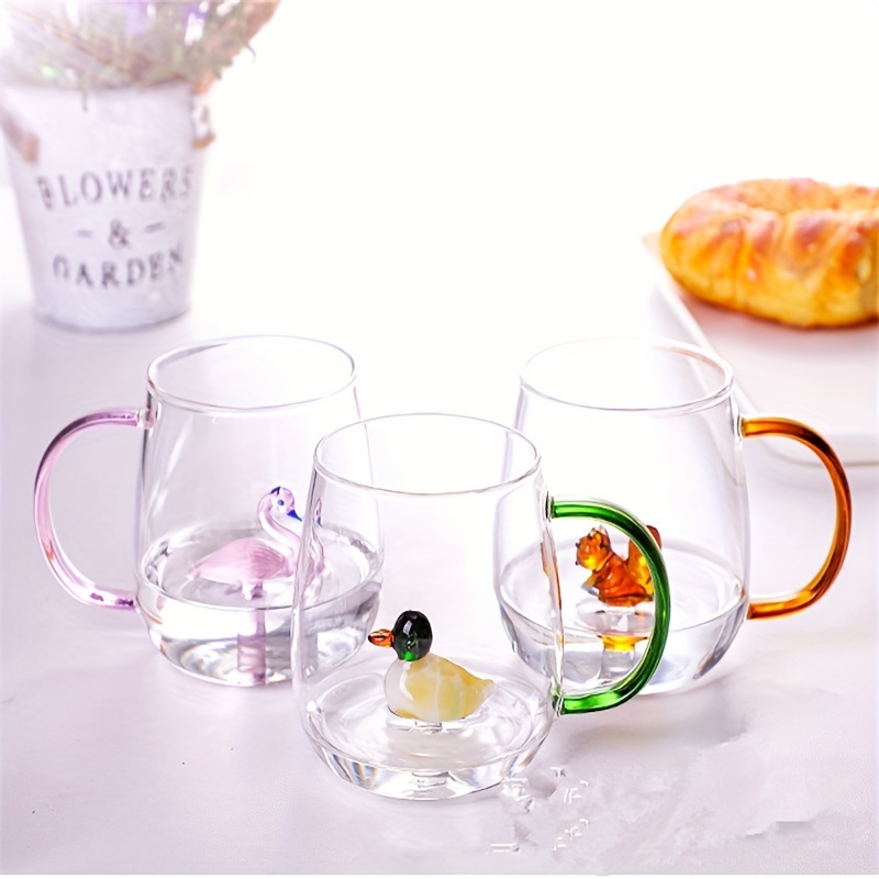 Fruits Glass Cups, Clear Coffee Mugs, Cartoon Coffee Cups, Cute Kawaii  Water Cups, Summer Winter Drinkware, Birthday Gifts - Temu