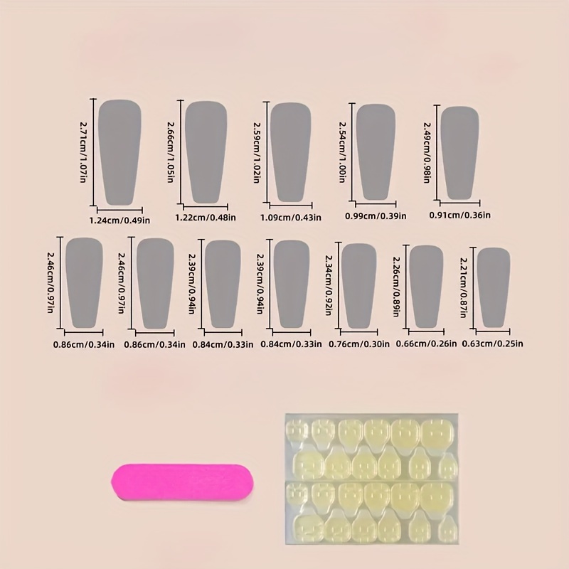 24 pcs ballerina press on nails medium fake nails glossy acrylic nails pinkish white gradient false nails full cover glue on nails for women girls manicure decorations jelly glue and nail file included details 2