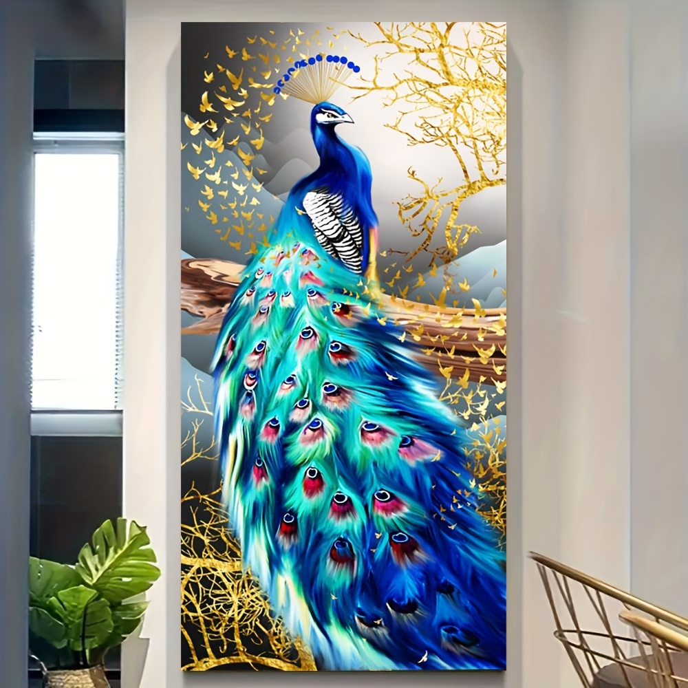 Buy Colourful Peacock Painting With Diamonds Kit Online