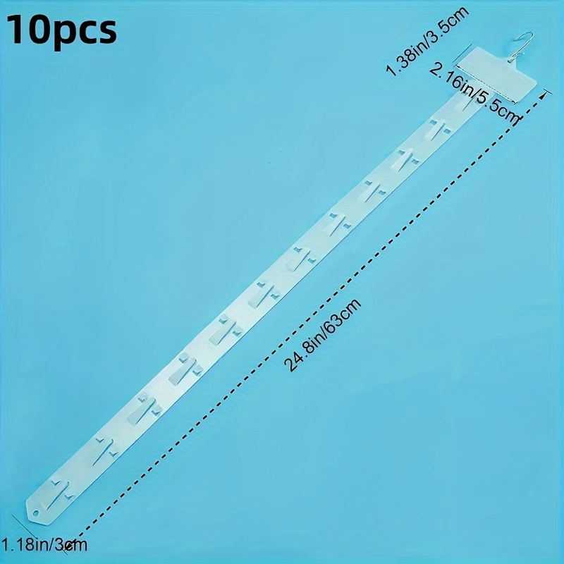 10 Display Strips, Thickened Plastic Hanging Display Strips With Hooks, Station Hanging Product Strips, Product Display Clips Heads For Retail Store Displays, Supermarket Supplies