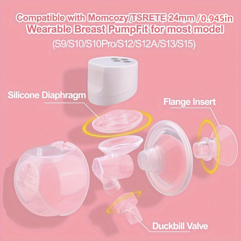 6pcs Flange Lnserts, 17mm/0.669in, Pump Parts Replacement, Compatible With  TSRETE, CPPSLEE, Momcozy S9/S12 Wearable Breast Pump, Breast Pump Accessori
