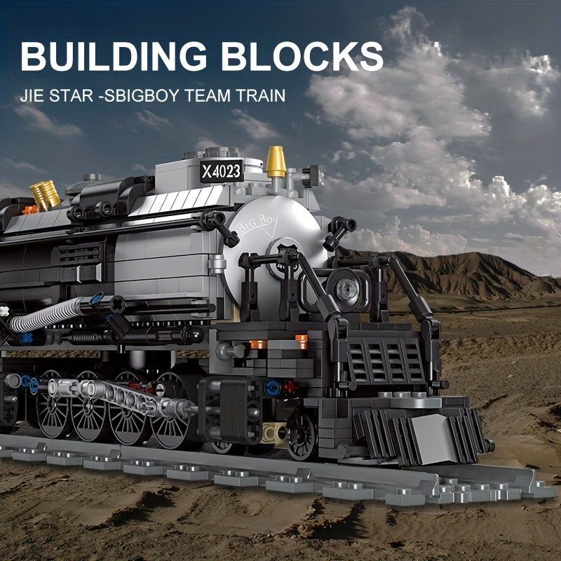 GULO-Ensemble de blocs de construction de train à vapeur pour enfants,  briques techniques, modèle de rail, bricolage, cadeau, garçon, enfants,  ville, BigBoy