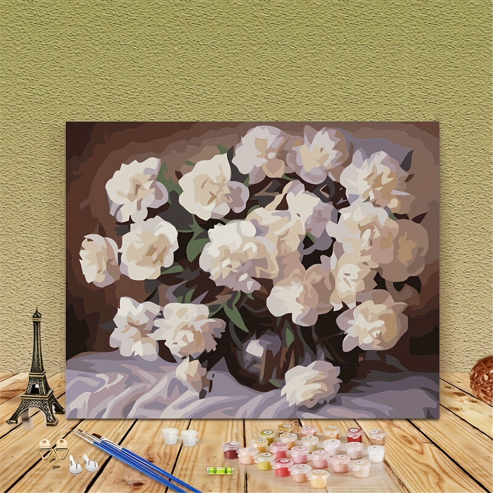 Diy Oil Painting By Numbers Decor Oil Painting Handmade Temu