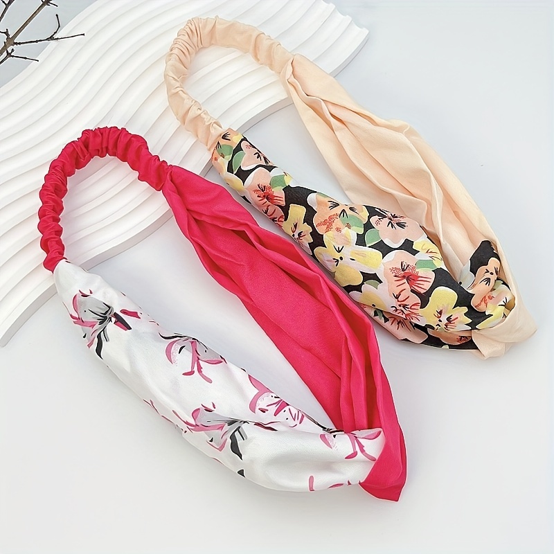 2pcs set elastic bundle headbands fabric hair bands boho - Temu display picture 3
