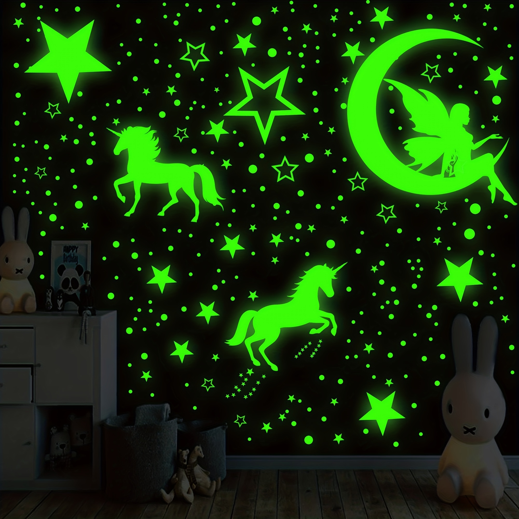 WallPops Enchanting Unicorns Glow in the Dark Wall Art Kit Wall Decals  WPK3019 - The Home Depot
