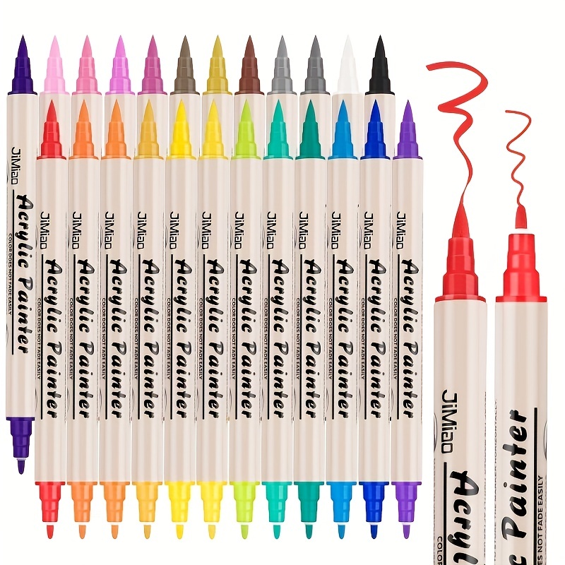 PINTAR Juego de marcadores de pintura acrílica, paquete de 35 unidades,  bolígrafos de pintura de punta fina, marcadores acrílicos, bolígrafos de