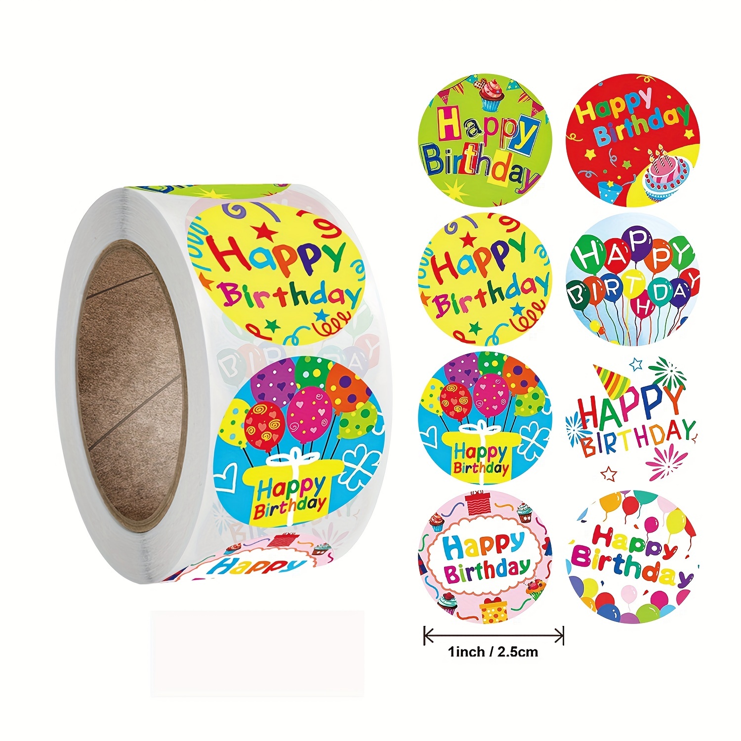 500 Stickers Happy Birthday Stickers Labels Office - Temu