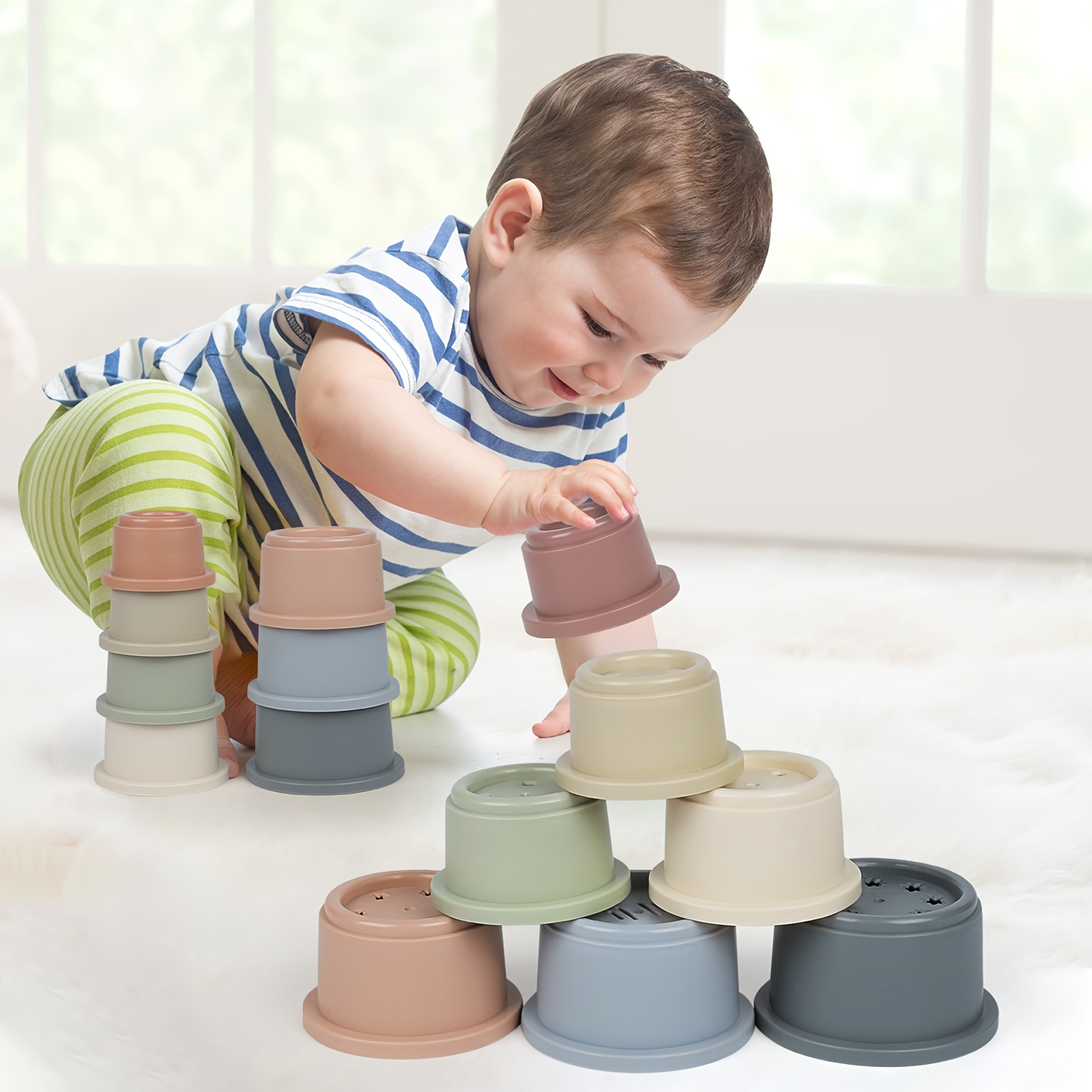 Baby Stacking Cups, Stacking Toys for Toddlers 1-3 Infant