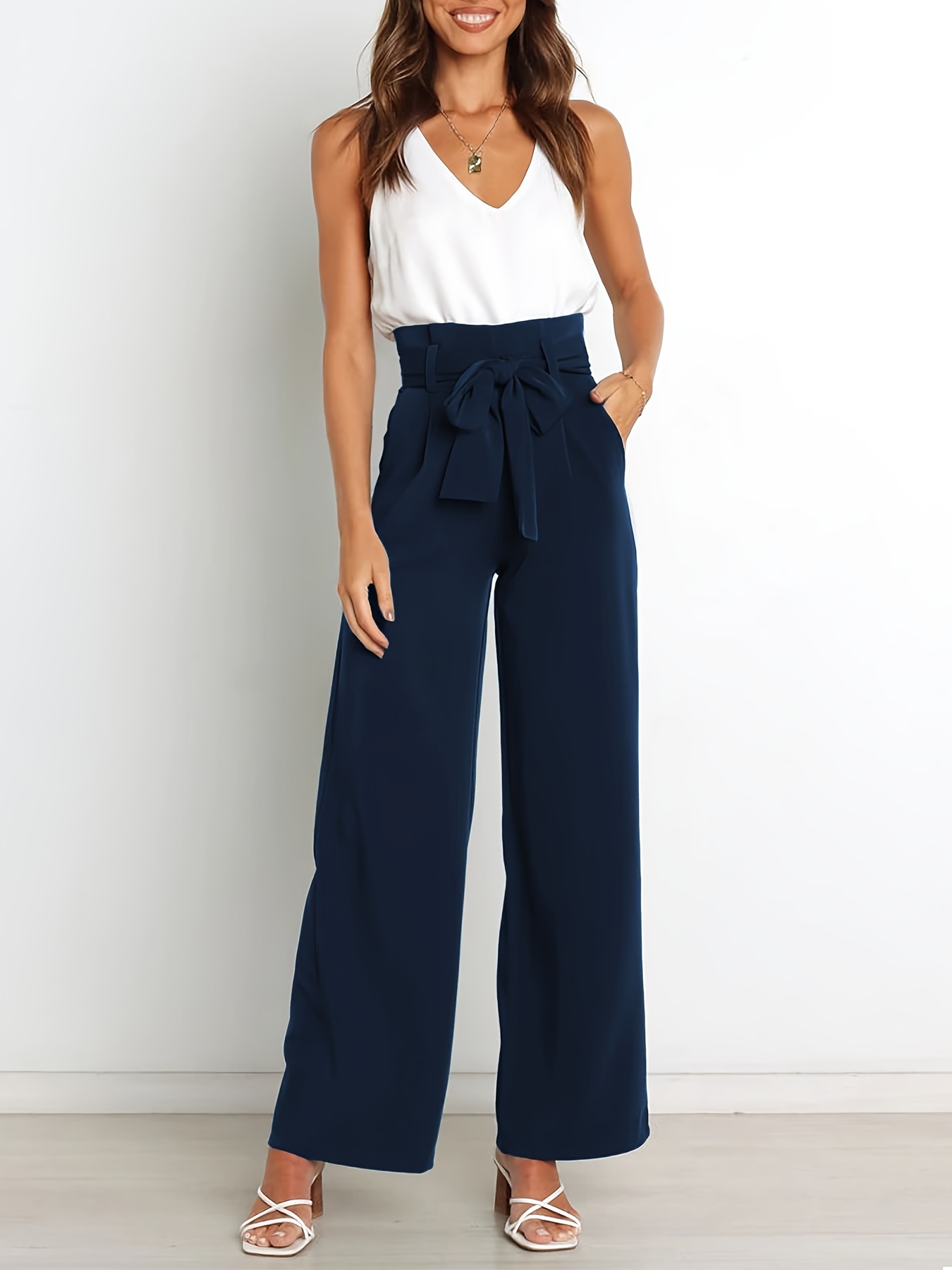  New Woman's Casual Full-Length Loose Pants - Solid