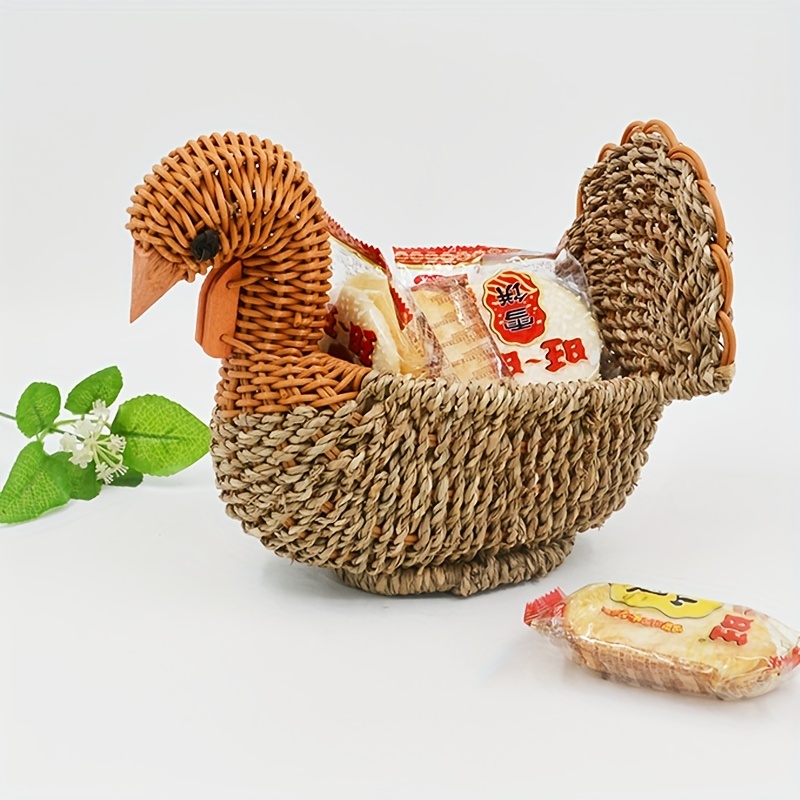 1pc Imitation Rattan Heart-shaped Fruit Basket Loaf Pan