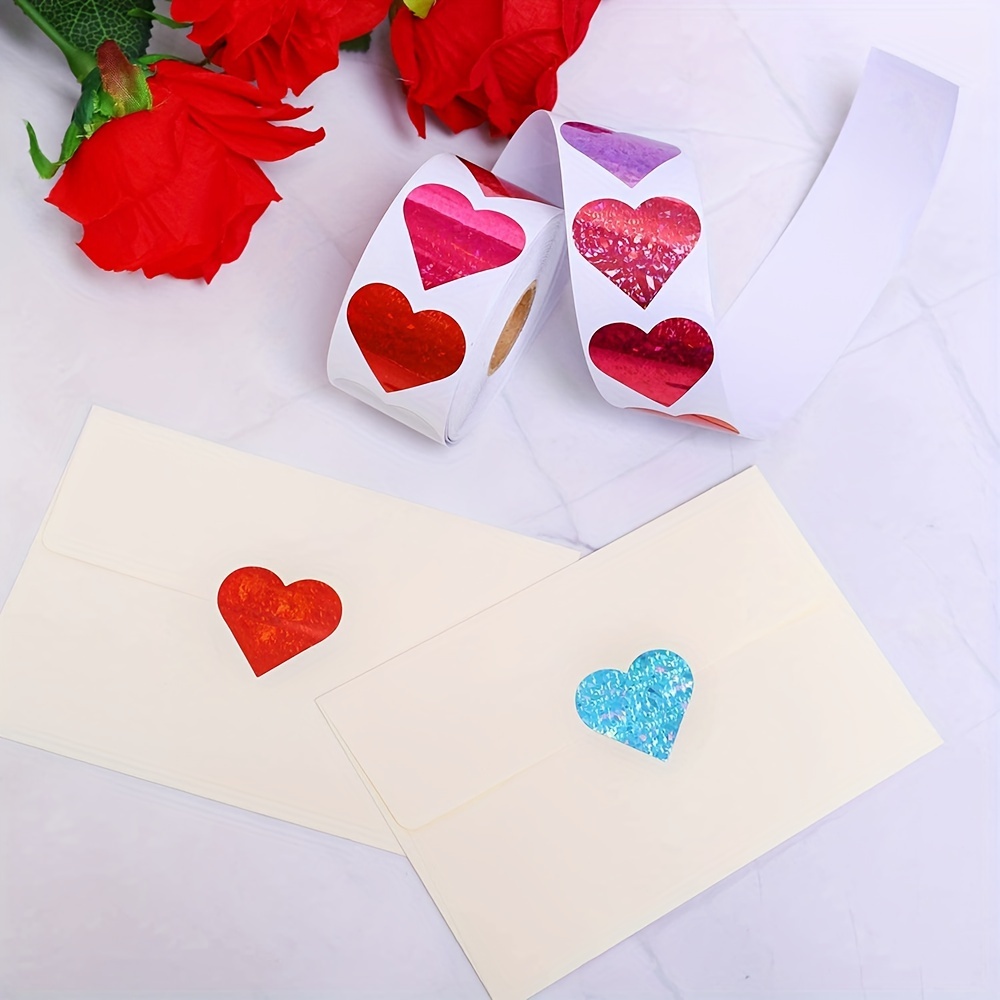 500 Labels Love Rainbow Sticker Heart Shape Scrapbooking - Temu