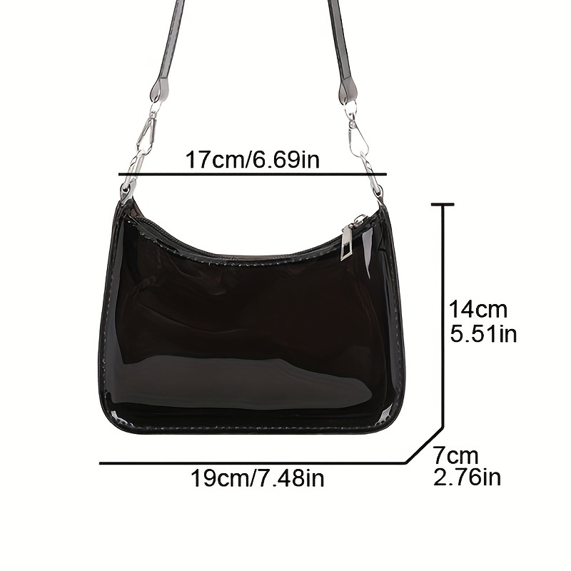 Transparent Pvc Hobo Bag, Jelly Casual Shoulder Bag, Waterproof Stylish Baguette  Bag Underarm Bag - Temu