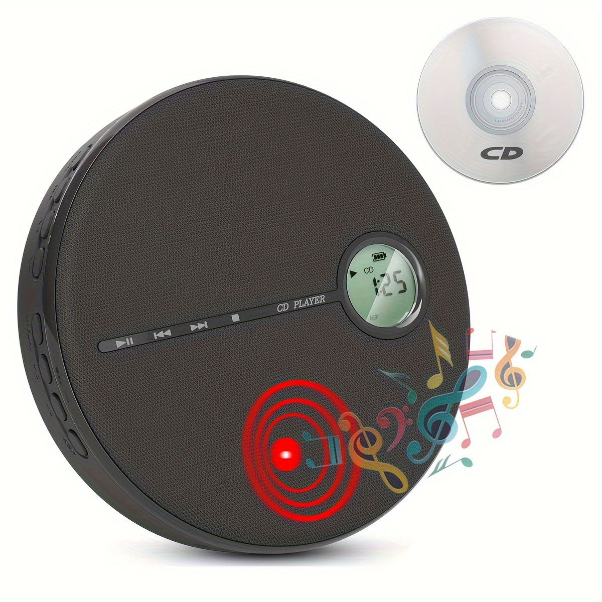  Reproductor de CD, reproductor de CD Bluetooth 5.0 con altavoz  de alta fidelidad, reproductor de CD portátil SHIWAKOTO para el hogar  reproductor de música de CD con control remoto, lindo reproductor