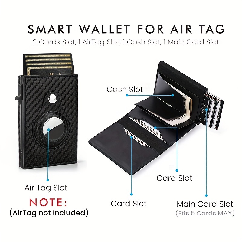 Men's Anti theft Scan For Airtag Carbon Fiber Trifold Card - Temu
