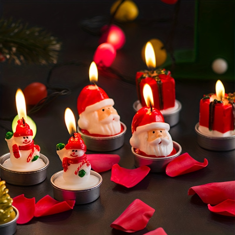 Bougies Parfumées De Noël Décoration Père Noël Bonhomme De Neige