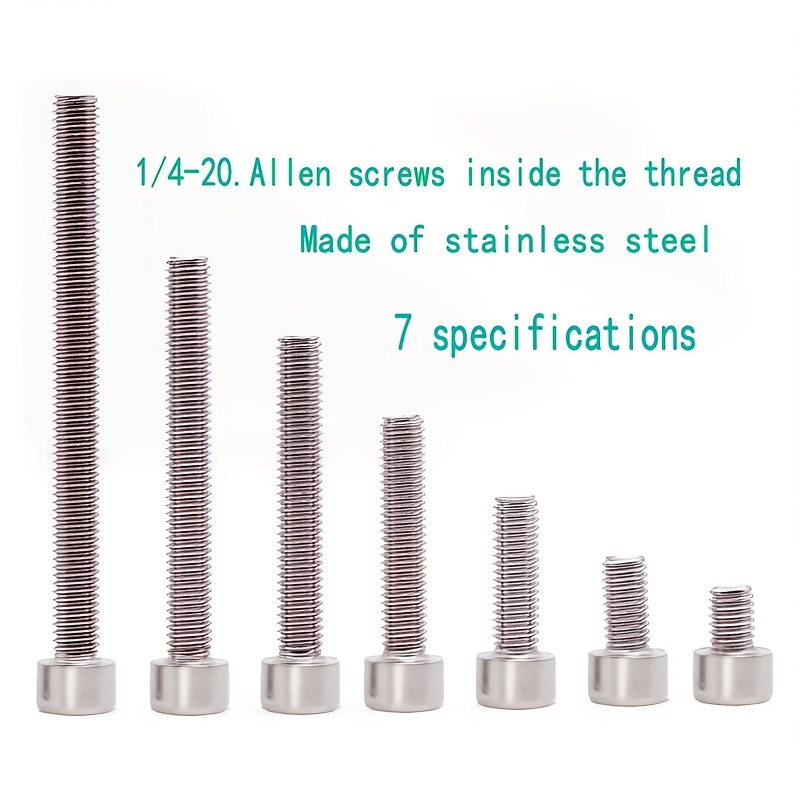 1/4-20 x 1 Flat Head Socket Cap Screws, Allen Socket Drive, Stainless  Steel 18-8 (304), Full Thread, Bright Finish, 25 PCS, Socket Cap Screws -   Canada