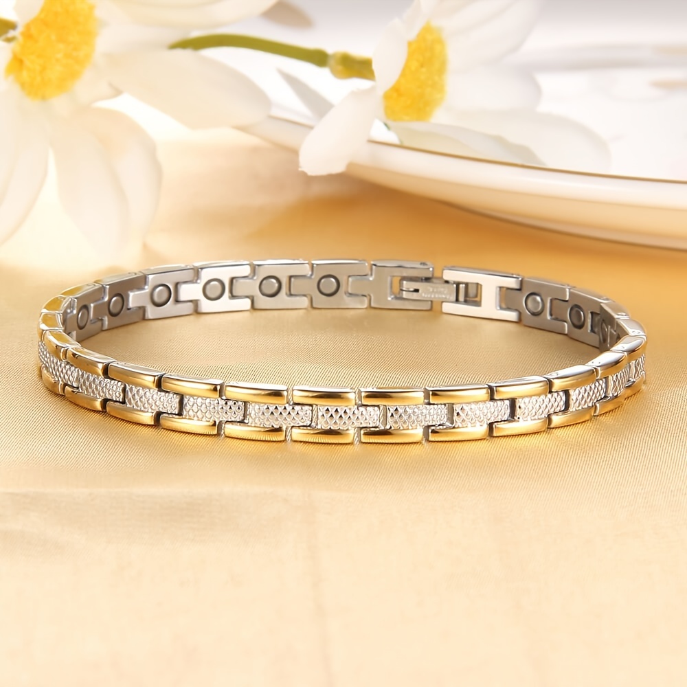TEMU A Titanium Steel Magnetic Bracelet For Women, Featuring Powerful , Adjustable Size And Length, Making It An Ideal Gift For