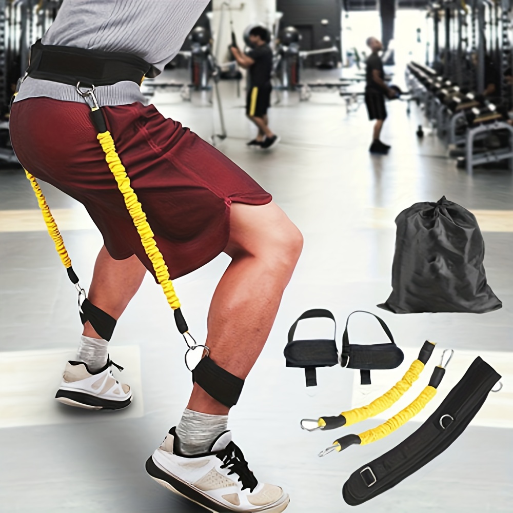 Adjustable Waist Belt Resistance Band Powerlifting Waist Belt with Rings  Runner Trainer Rope Gym Speed Training Strength Training 