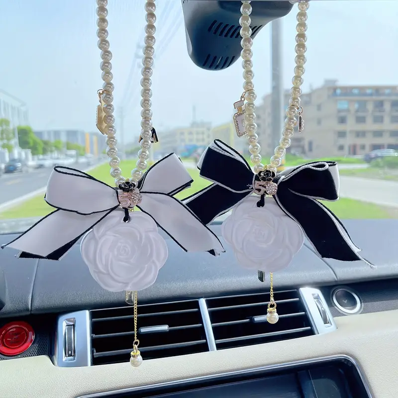 Camellia Car Pendant Diffuser Stone Car Aromatherapy Mirror Pendant Car  Hanging