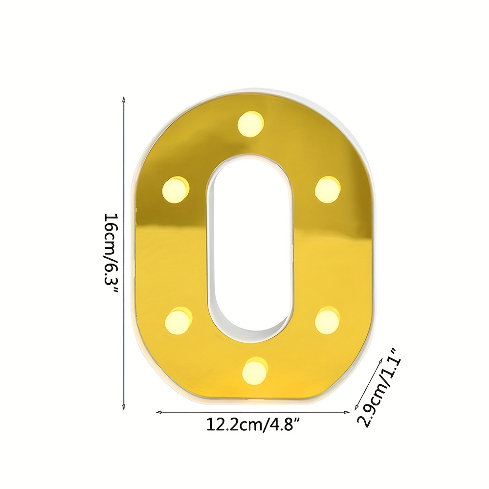 1 Pieza Luces Led Letras Alfabeto Dorado z Lámpara Noche - Temu