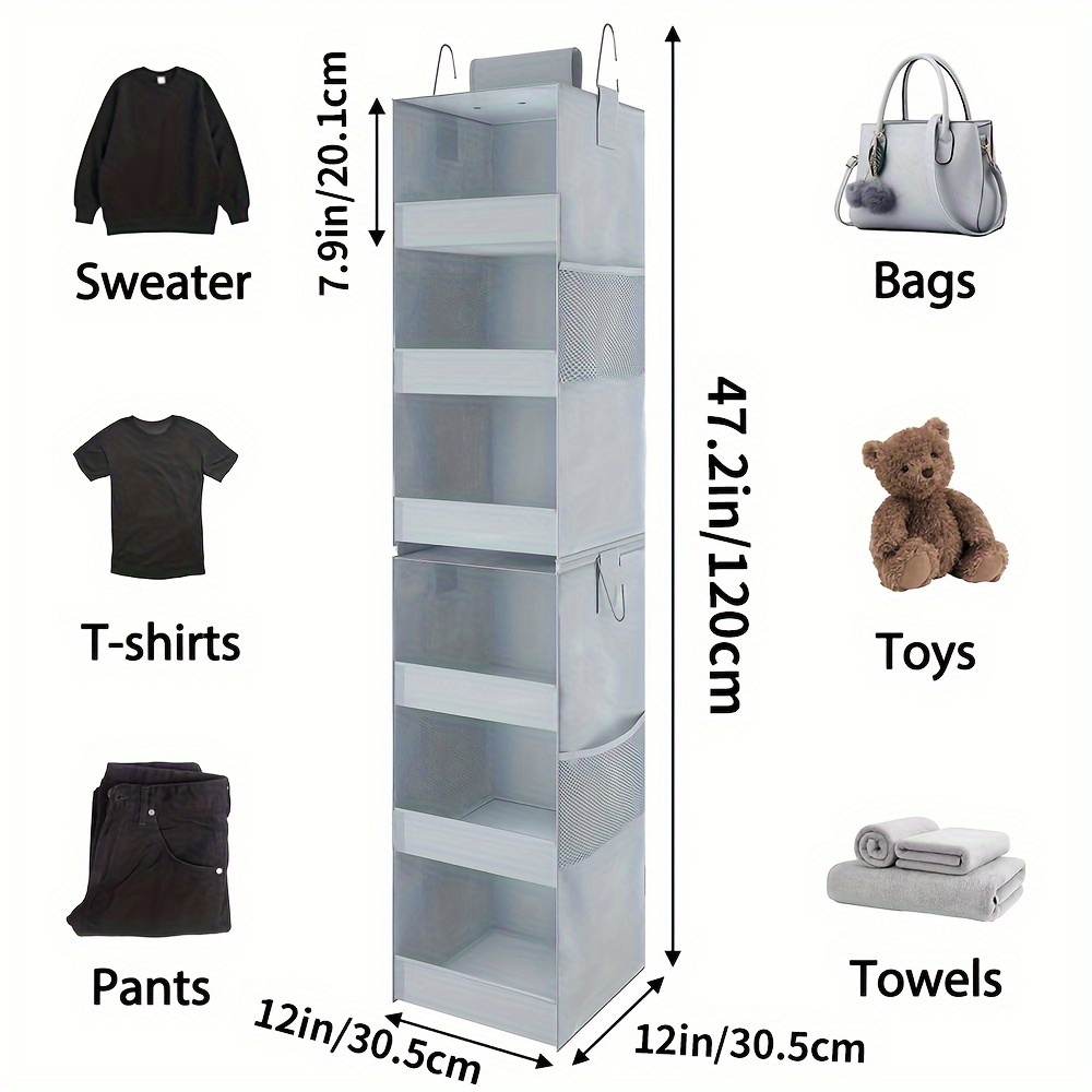 2pcs 3-layer Wall Mounted Storage Rack With Side Pockets, Foldable Hanging  Drawer Bag, Wardrobe Storage Rack, Perfect Storage Organizer For Storing T
