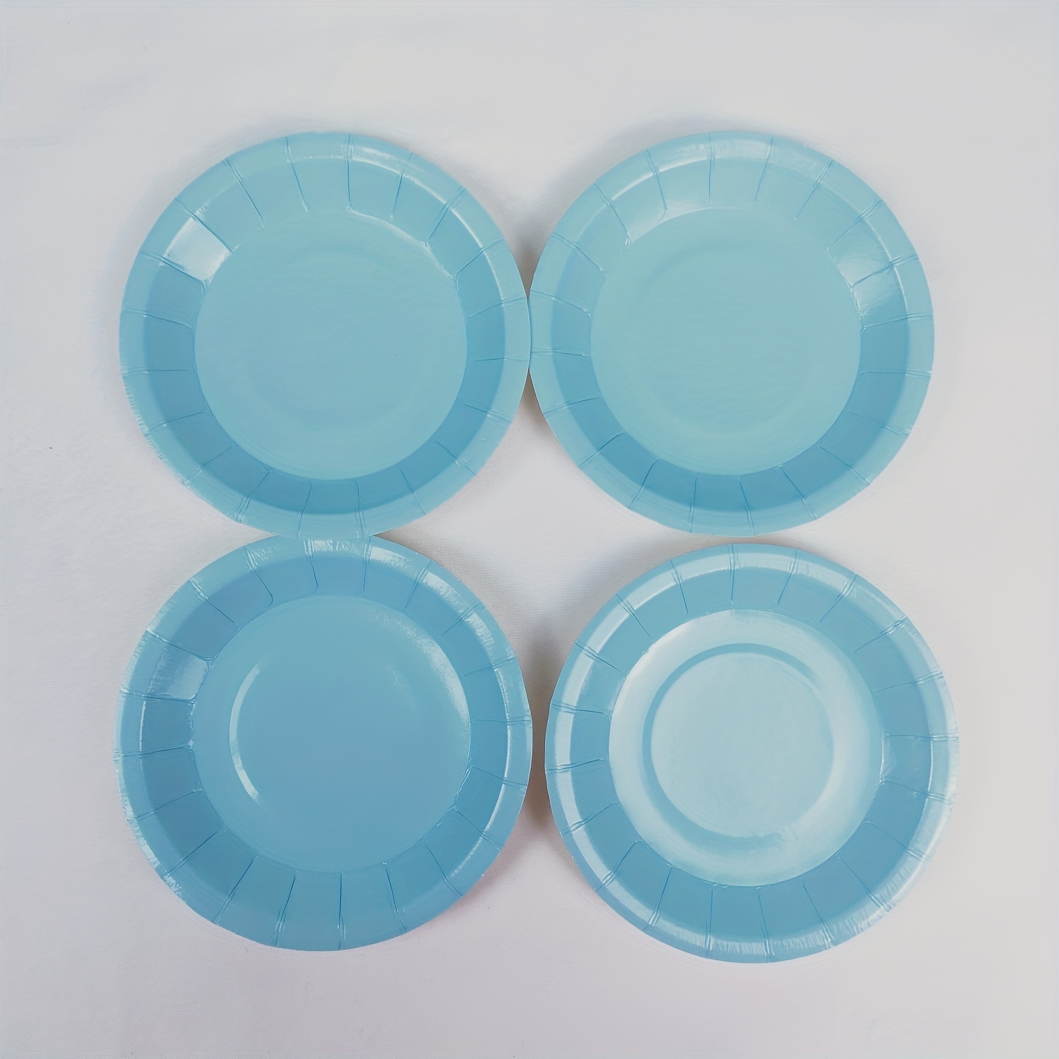 Solid Blue Mini Round Paper Plates Disposable Party Supplies - Temu