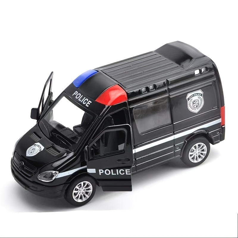 Double Dark Blue And White 911 Metal Toy Police Car, No. Of Wheel