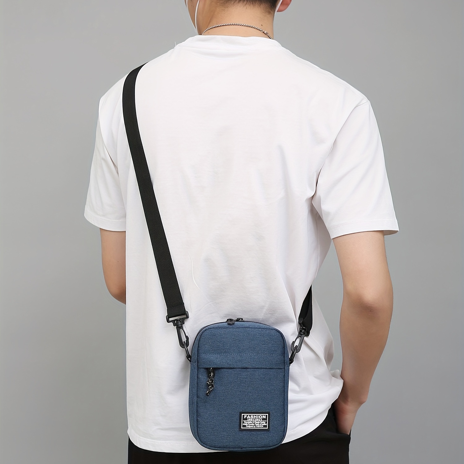 Men's Simple Casual Crossbody Bag, Fashion Messenger Bag, Small