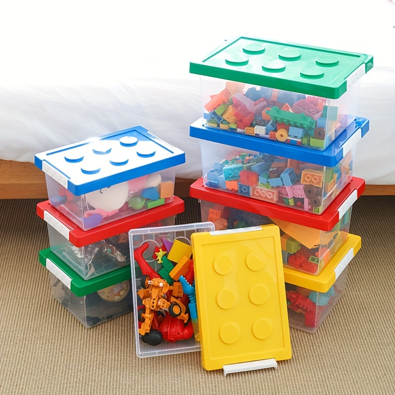 Caixa de arrumação empilhável - Recipientes de arrumação em plástico com  alça de transporte Caixa organizadora transparente para Arte & Artesanato,  Brinquedos, Acessórios de Costura : : Casa