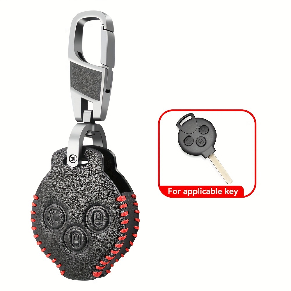 Faux Leather Car Key Case Remote Cover For - Temu