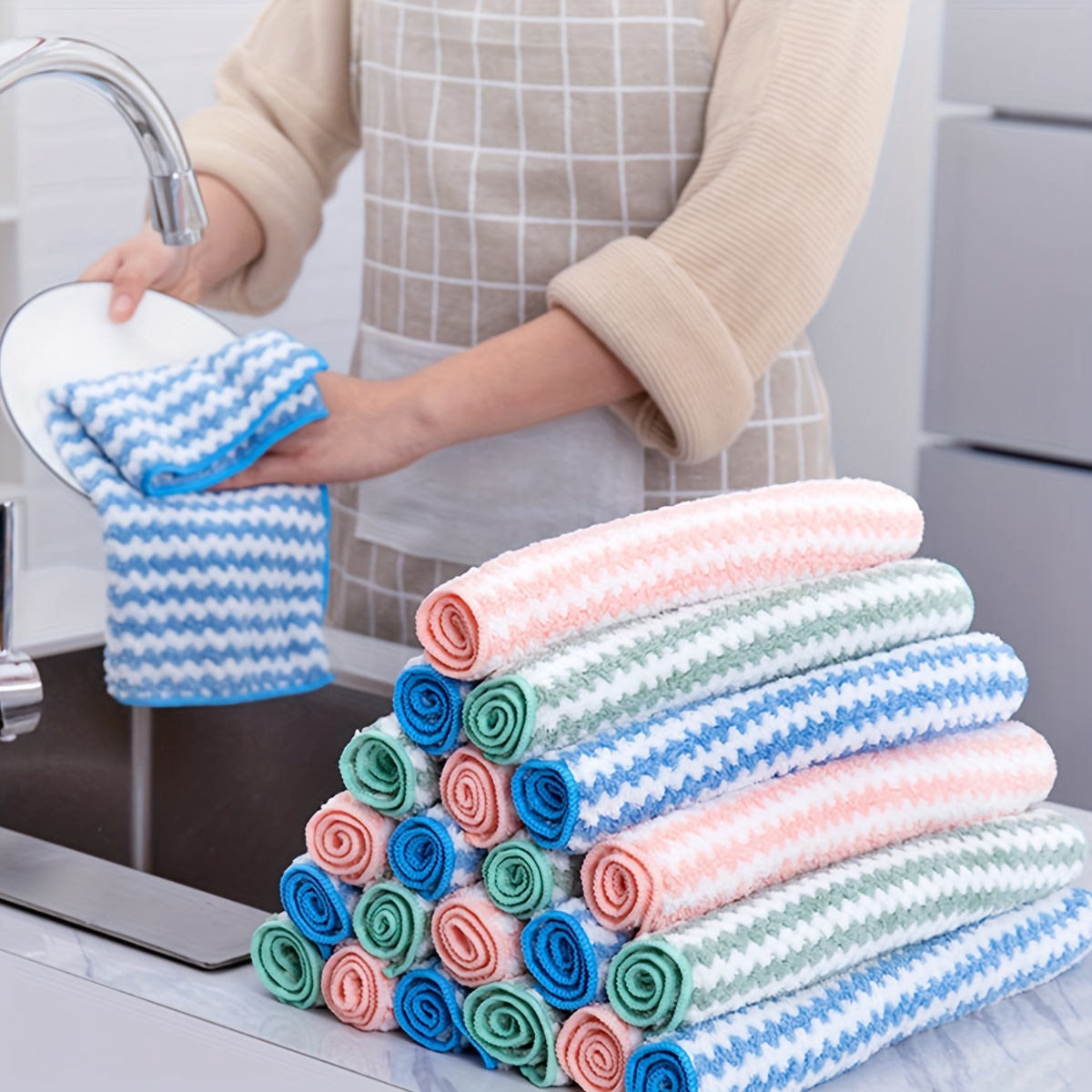 Scouring Pad Square Dish Cloths Simple Style Dish Towel - Temu