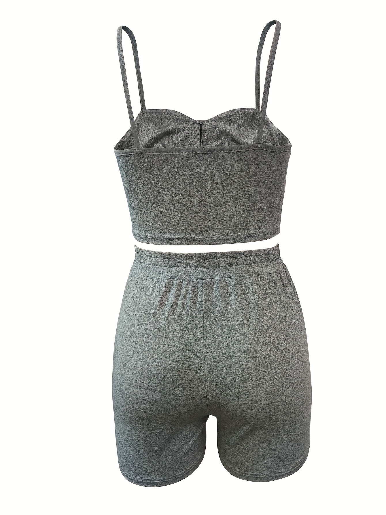 Summer Backless Crop Top & High Waist Drawstring Shorts Set