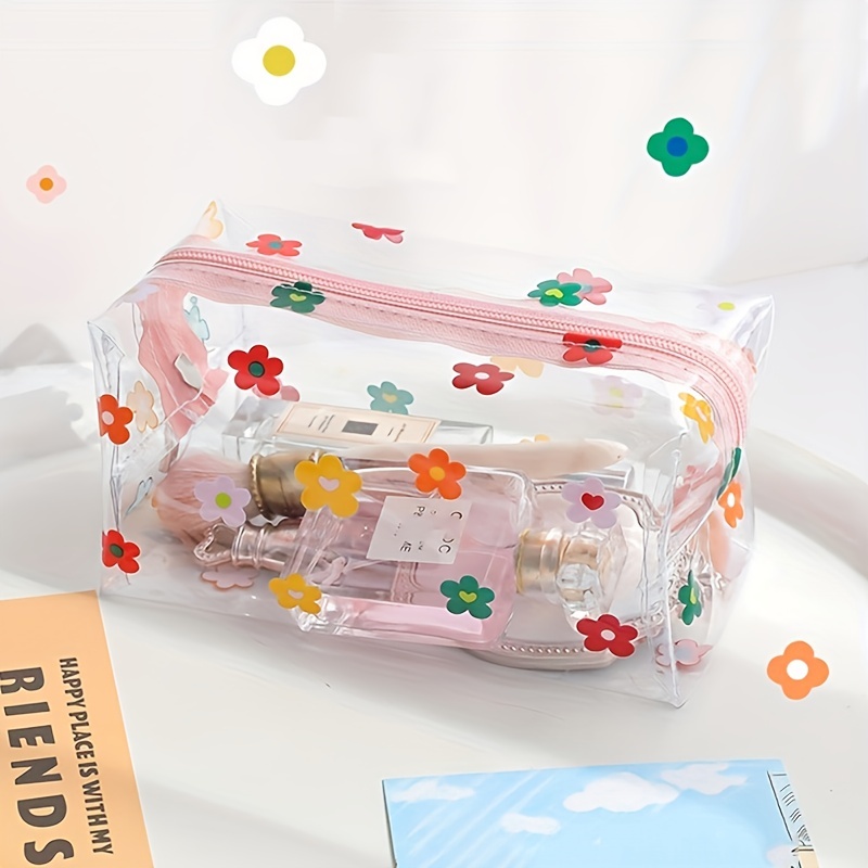 Kawaii Makeup Storage Bag Waterproof Transparent Pencil Case - Temu