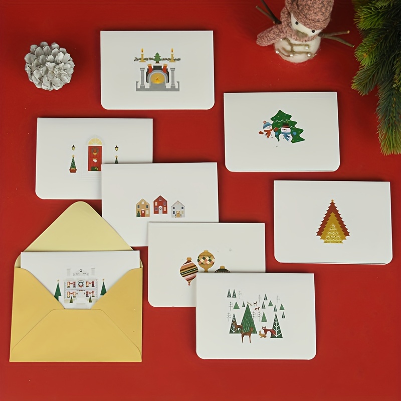 Carte et enveloppes joyeuses fêtes emballage grossiste