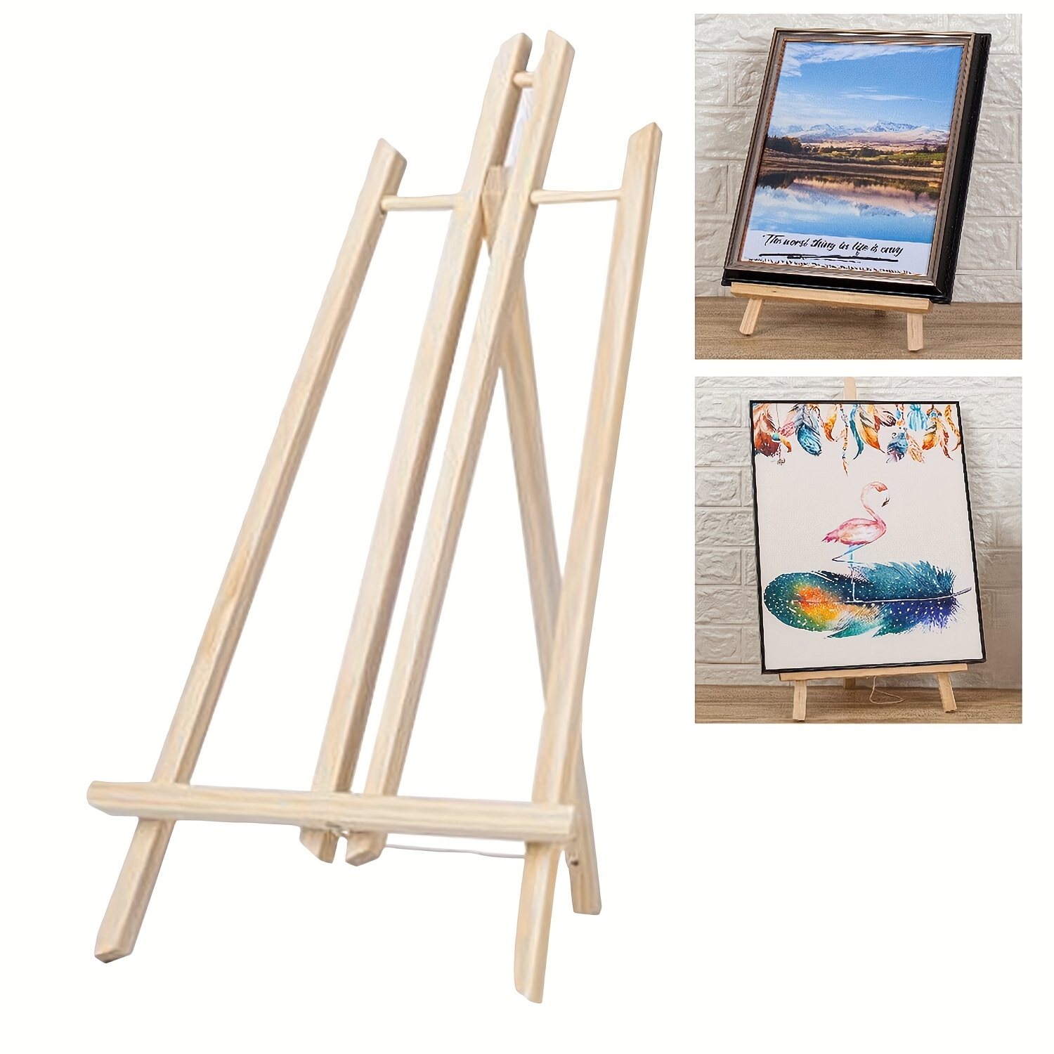 2 Pcs Wooden Easel Stand for Painting 59 High Adjustable Folding Frame  Classic Easel Studio Sturdy Wooden Canvas Holder Stand for Classroom  Artwork Painting Drawing Wedding Poster Sign Display: Buy Online at