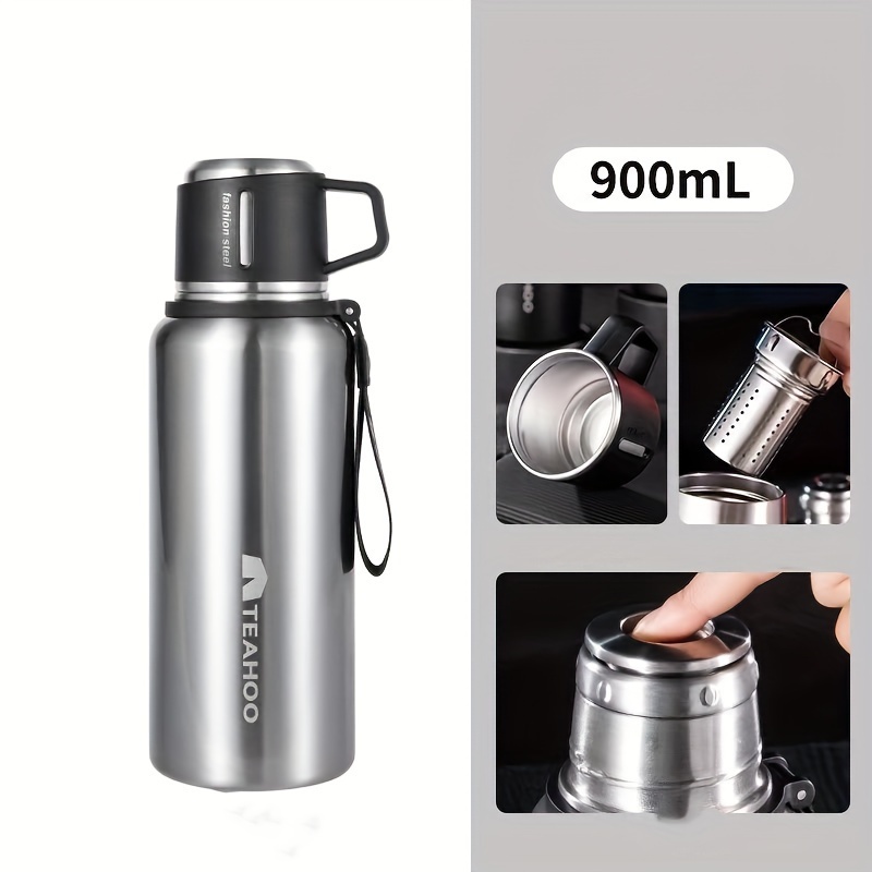 1pc 900ml/30.4oz Portable Stainless Steel Insulated Cup, Car