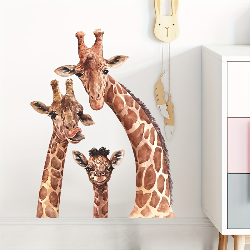

Cartoon Animal Wall Sticker Giraffe Wall Decals Vinyl Removable Self Adhesive Wallpaper Mural Decals For Bedroom Bathroom Nursery Playroom Living Room Decor