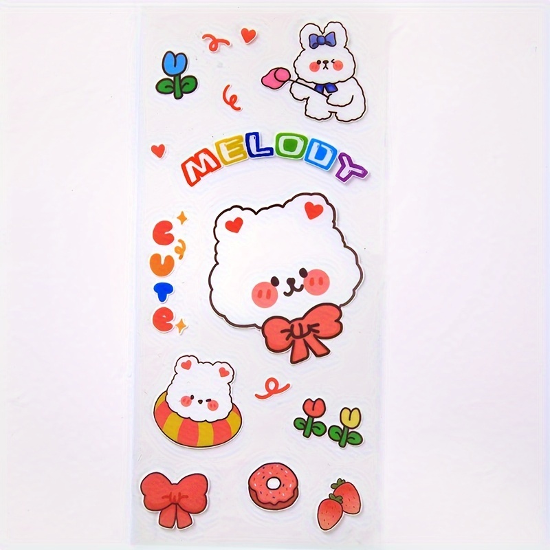 Cute Rabbit Daily Kawaii Decoration Stickers Planner - Temu