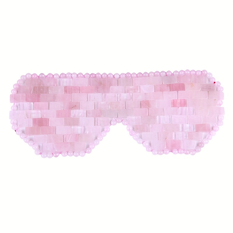Image of 1pc Natural Mask - Rose Quartz, Clear Quartz , , White Stone, Green Aventurine, Eye & More | With Black/yellow Impurities & | Mask For | Christmas Valentine’s Day Gift, Routine
