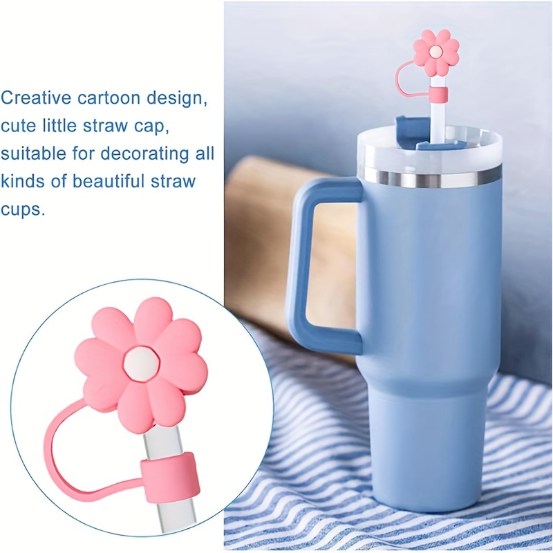 Silicone Straw Cover Flower Straw Cover Compatible With - Temu