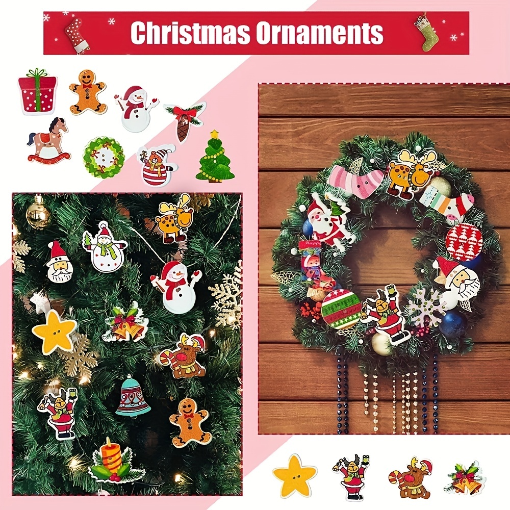 Christmas Mixed Wooden Crafts Buttons Christmas Socks - Temu