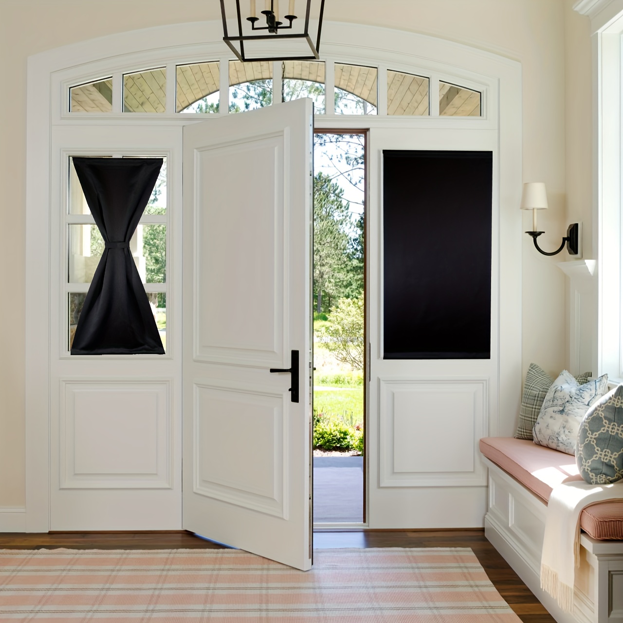 Cortina plegable, cortina de puerta con aislamiento térmico, cortinas de  privacidad, fácil instalación, para puertas traseras, puertas delanteras
