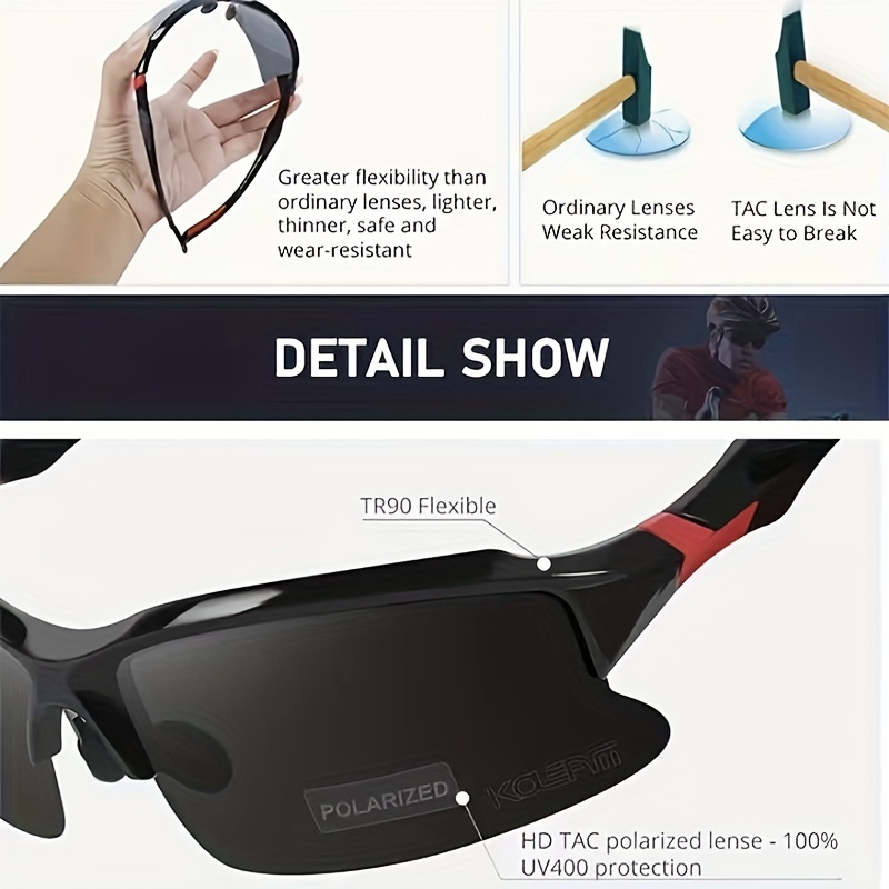 Mens Fashion Casual Sports Professional Uv400 Polarized Glasses