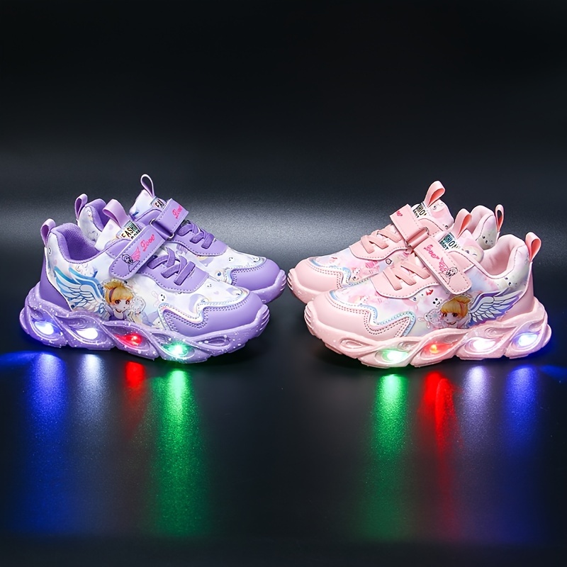 JDEFEG Size 9 Shoes Toddler Girl Fashion Light On Led Baby Shoes Casual  Children Shoes Boy Sport Shoes Soft Sole Kids Sport Shoes Toddler Slip Pink  30 