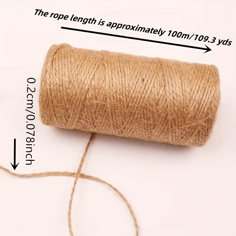 100 M/rouleau Corde de Chanvre Naturel Ficelle de Jute Corde d'Emballage  Fils 