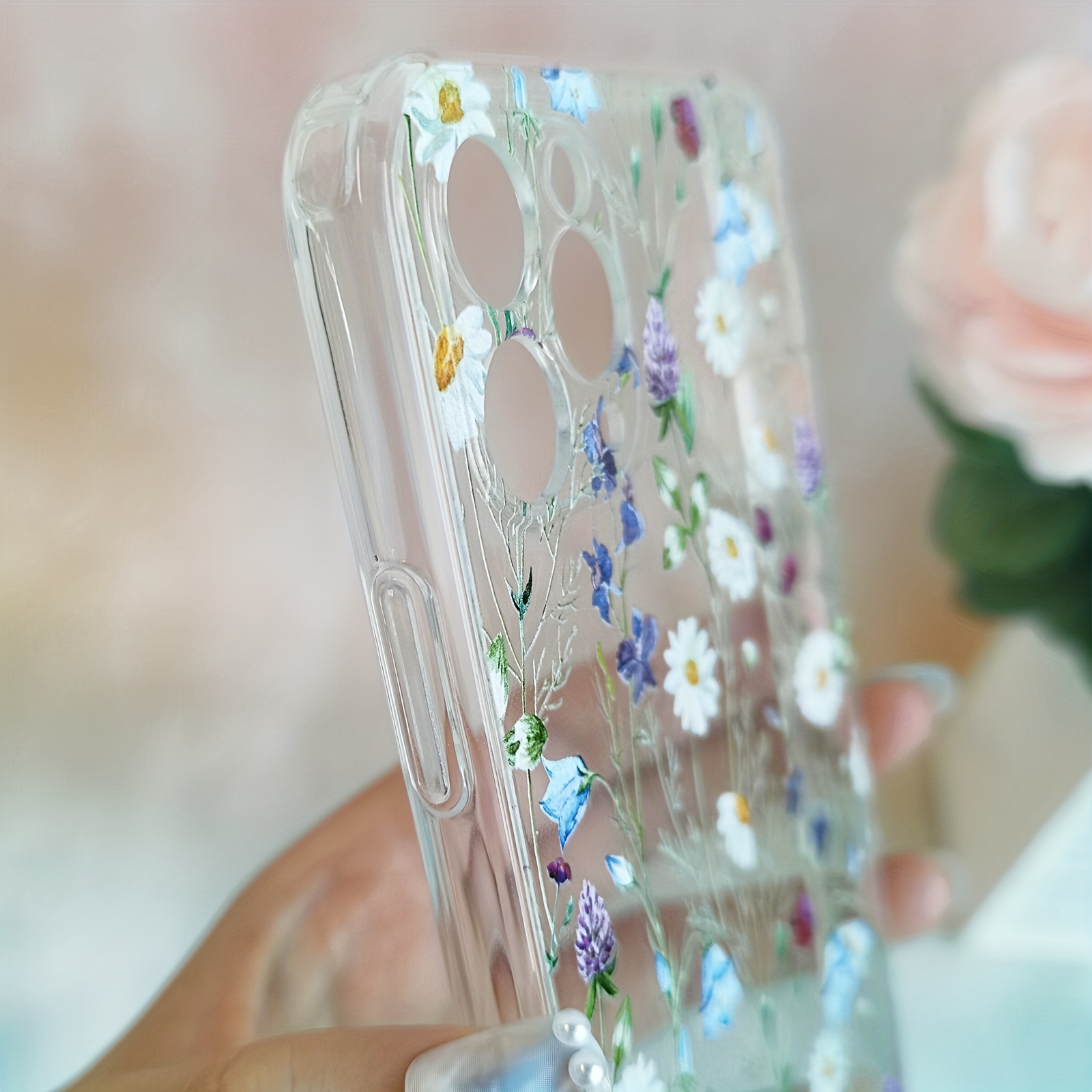 Hermosa Funda Teléfono Flores Rosas: Regalo Perfecto - Temu