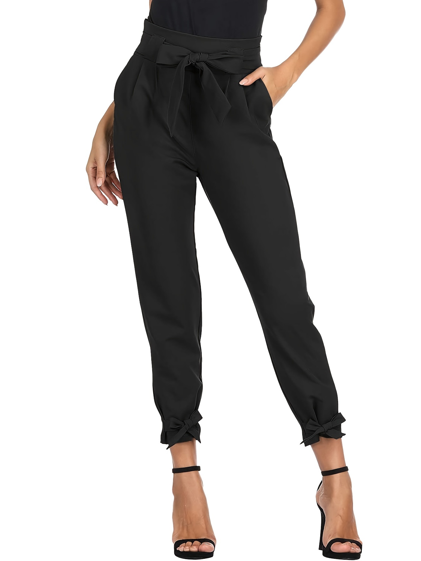 Solid High Waist Skinny Pants Elegant Pants Spring Fall - Temu