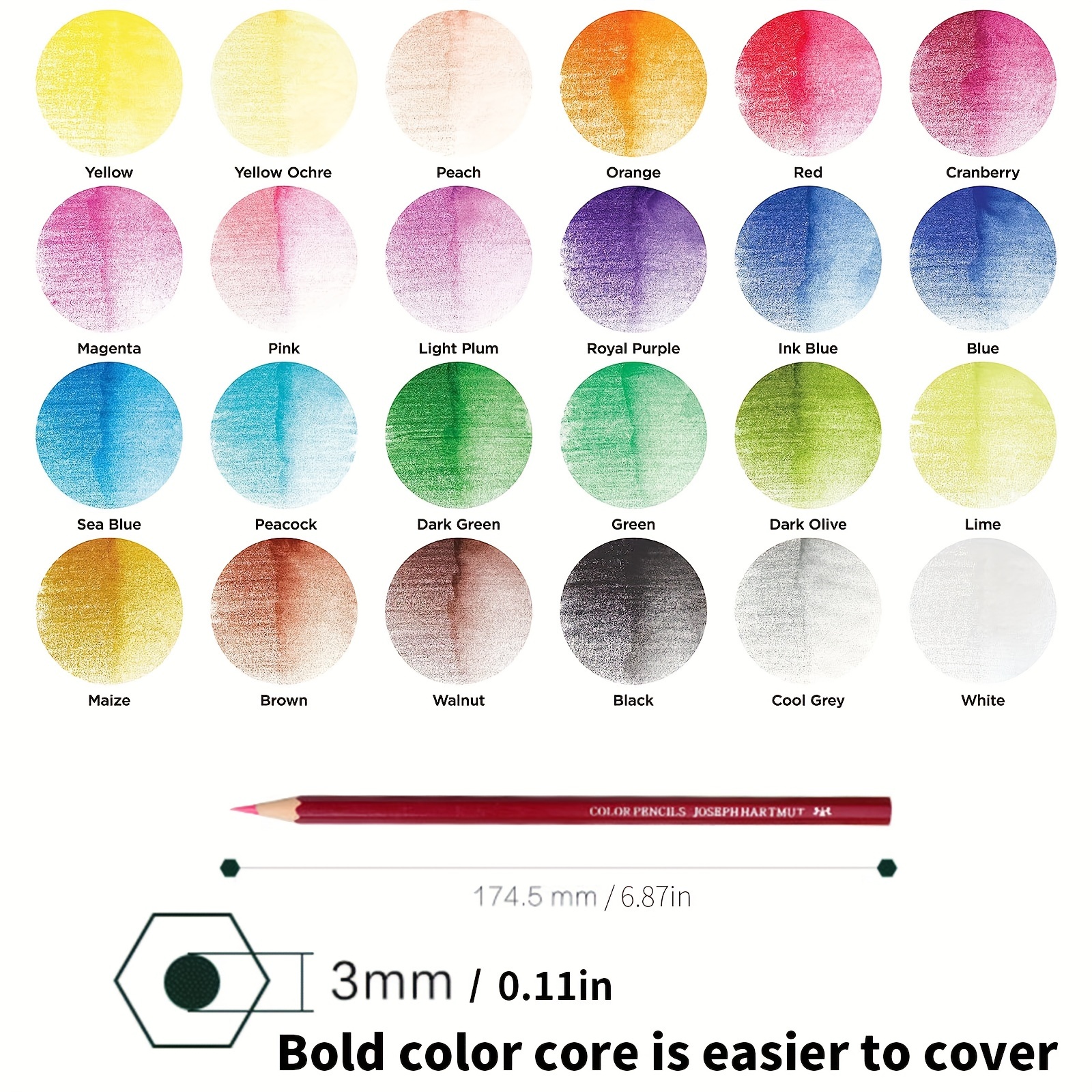 Brutfuner 180 Colors Colored Pencils Professional Soft Bold Cores