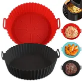 air fryer baking tray special barbecue tray food grade reusable bowl baking anti stick mat thickened silicone baking tray