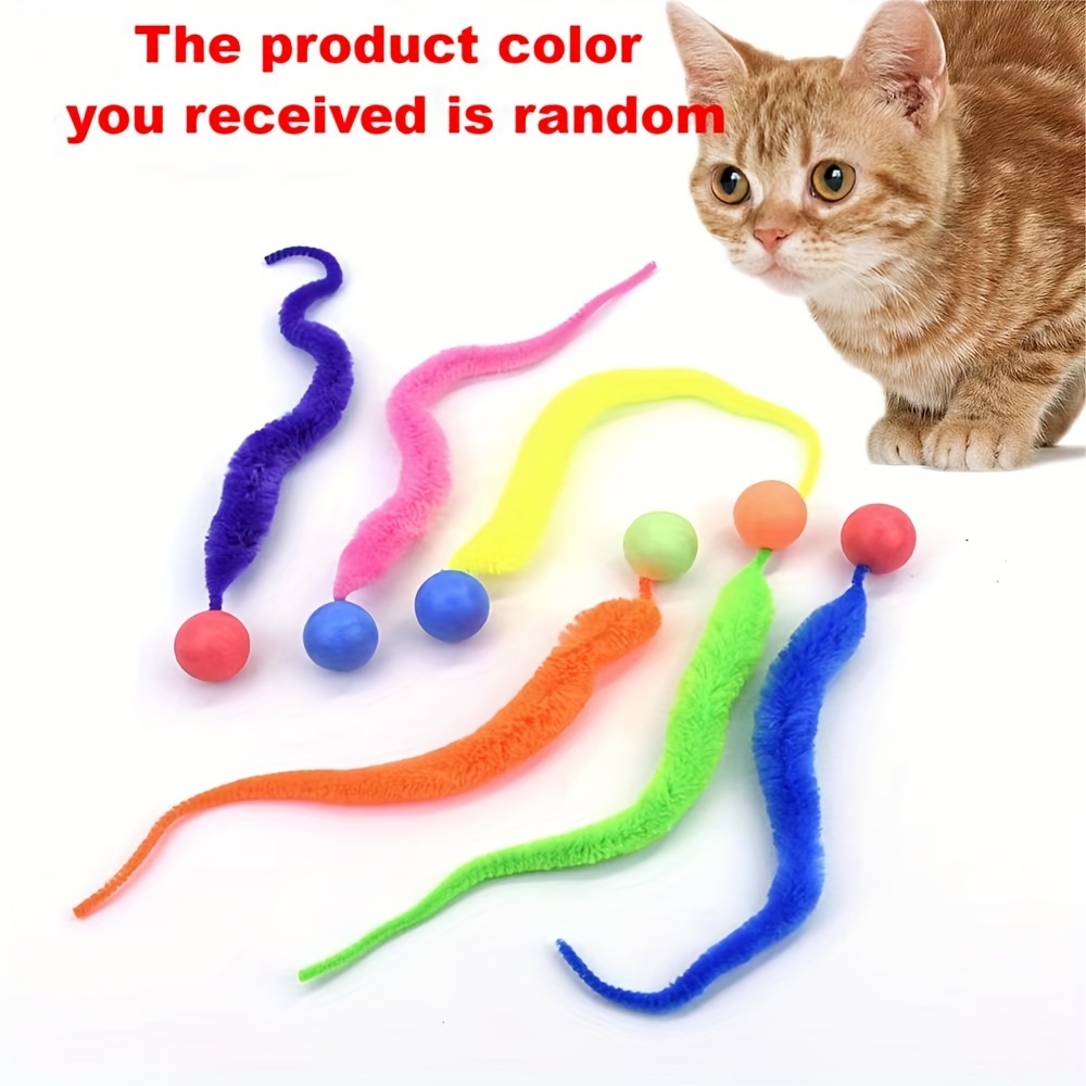 Cat Interactive Toy Stick Feather Wand Toys Fish-shaped Telescopic Fishing  Rod Cat Teaser Toy Supplies Random Color 